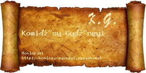 Komlósy Gyöngyi névjegykártya