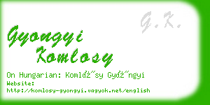 gyongyi komlosy business card